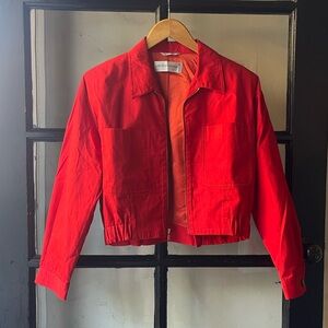 90’s Liz Claiborne Red Cotton Zip Up Jacket